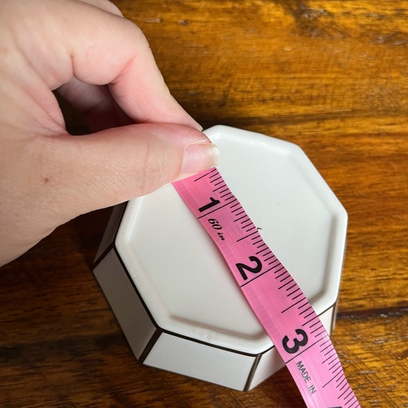 Odeme White Porcelain Catchall and Ring Dish with Geometric Slate Black Edges - Picture 15 of 16